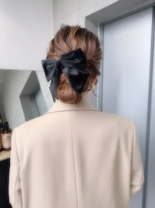 ロング カラー パーマ ヘアアレンジ 透明感/オリーブ/ グレージュ/YUKAのヘアスタイル