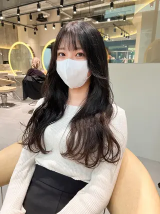 ロング 福岡縮毛矯正✨️ ストレート 向井和輝のヘアスタイル