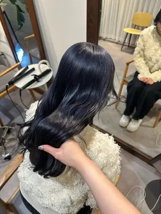 セミロング カラー HANAME 原宿美容室のヘアスタイル
