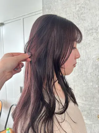 ロング カラー maho/垢抜け カラーパーマメイクのヘアスタイル