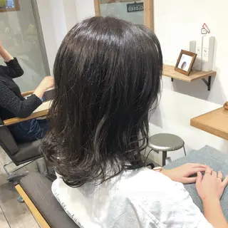 ミディアム カラー ヘアアレンジ 顔周りカット・相談 レイヤーも◎しずくのヘアスタイル