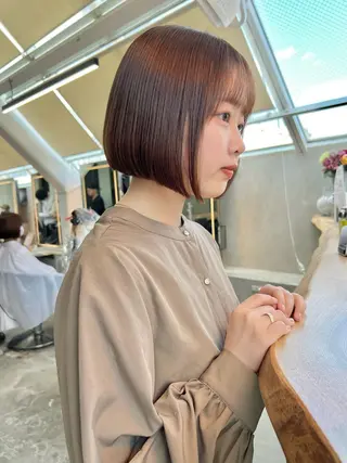 ショート カラー 縮毛矯正×艶髪カラー 髪質改善/三ツ木のヘアスタイル