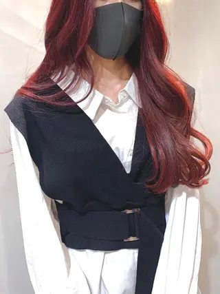 ロング カラー ヘアアレンジ 柔らか垢抜けｶﾗｰと ｶｯﾄ🫧ASUKAのヘアスタイル