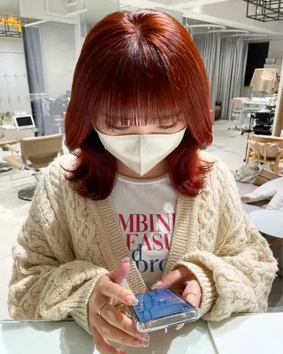 セミロング カラー loely 💞miyuのヘアスタイル