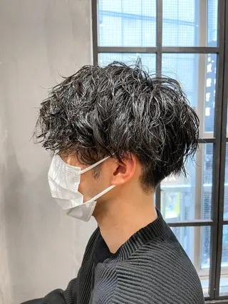 ショート パーマ メンズ 新宿メンズ専門 モテ清潔感パーマ特化のヘアスタイル