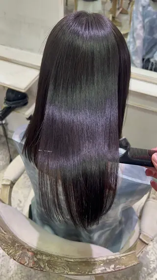 ミディアム 美髪矯正 透明感 カラー⭐️ユウキのヘアスタイル