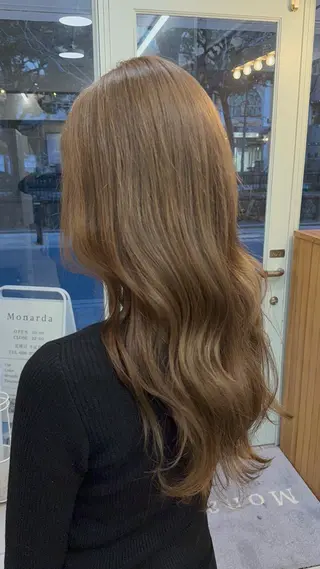 ロング ブリーチ/髪質改善/ 岡山駅/のりまきのヘアスタイル