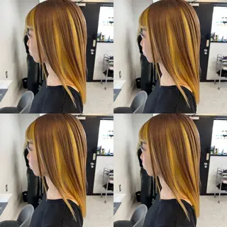 ミディアム カラー ✨縮毛矯正✖︎顔周り レイヤー✨ナカムラのヘアスタイル