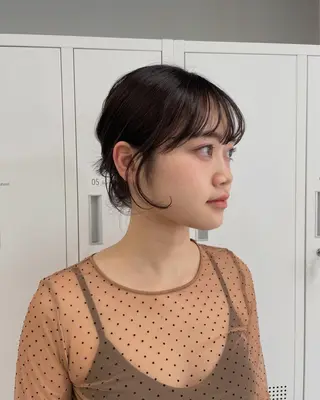 ミディアム カラー ヘアアレンジ ブリーチなし透明感 🪄aoi🤎のヘアスタイル