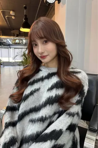 ミディアム カラー 西村あきや トレンド韓国ヘアのヘアスタイル