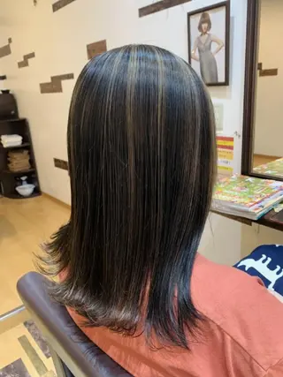 セミロング カラー サトウ シューイチのヘアスタイル