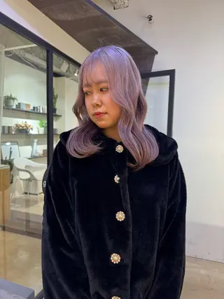 セミロング カラー 詩音 ／札幌美容師のヘアスタイル