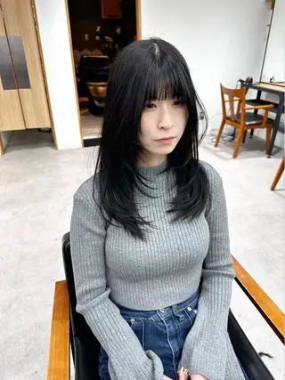 セミロング カラー パーマ ヘアアレンジ メンズ キッズ 骨格レイヤーカット 🌿美髪縮毛矯正のヘアスタイル