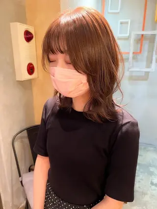 ミディアム カラー 立川✨ブリーチ/ ケアブリーチ✨のヘアスタイル