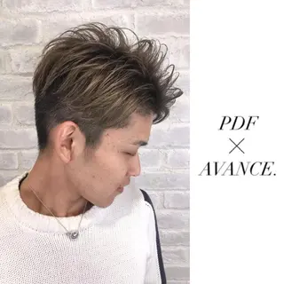 ショート カラー パーマ メンズ AVANCE.難波 店長 松元のヘアスタイル