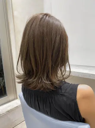 ミディアム 顔まわりカット🌟 くびれヘア/寺門遥輝のヘアスタイル