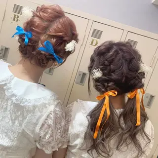 ロング カラー ヘアアレンジ 代表🎀 ふわモテ愛 され髪🩷yumiのヘアスタイル