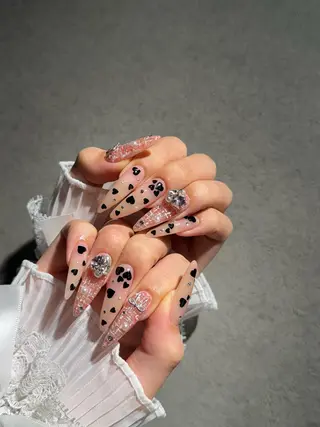 ネイル I-nailロング /ワンホン/キラキラのネイルデザイン