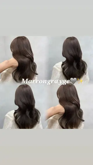 カラー Wカラー┆ブラウン ┆うる艶┆ゆうはのヘアスタイル