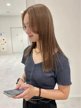 ロング カラー ベージュ/アレンジ /横浜/杉本千夏のヘアスタイル