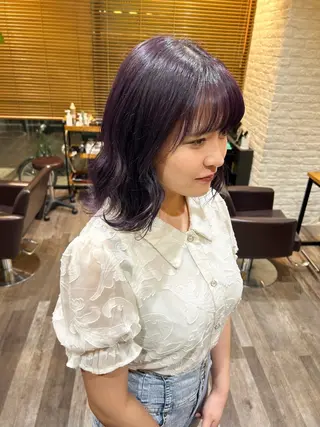 ミディアム カラー 高野 愛子のヘアスタイル