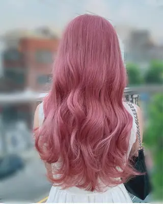 ロング カラー ヘアアレンジ 🎀韓国スリムタッキ 羽エクステ🎀kiiのヘアスタイル