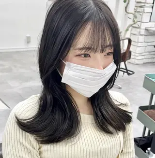 ロング カラー 天王寺韓国ヘア 小山歓実のヘアスタイル
