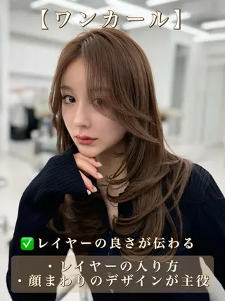 ロング カラー 顔まわりの神様✨ 透明感カラー藤嶋秀幸のヘアスタイル
