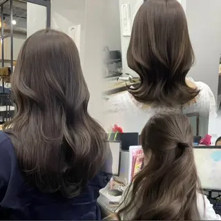 ロング カラー 新宿/韓国ヘア/ 髪質改善ストレートのヘアスタイル