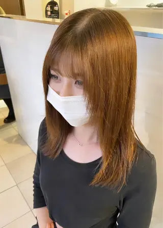 セミロング カラー パーマ ヘアアレンジ 🫧🎀SARA/ 艶カラー/金山💓のヘアスタイル