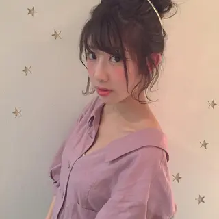 セミロング ヘアアレンジ 市川 千夏のヘアスタイル