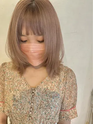 ミディアム カラー 似合わせカラーパーマ 🌿kitin米川のヘアスタイル