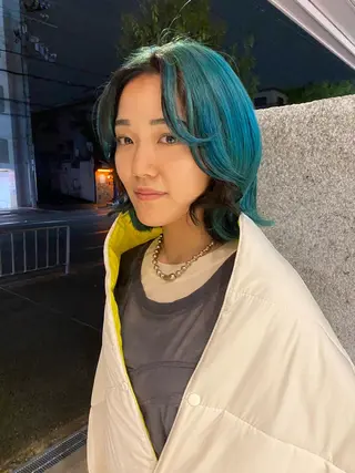 セミロング カラー レイヤーカット/ ダブルカラーサクライのヘアスタイル