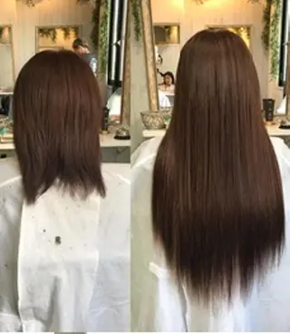 ロング カラー ヘアアレンジ チビ編み込みエクステ シールEXどぅ〜すのヘアスタイル