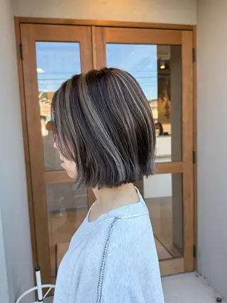 ミディアム カラー anju.カット 透明感カラー/パーマのヘアスタイル