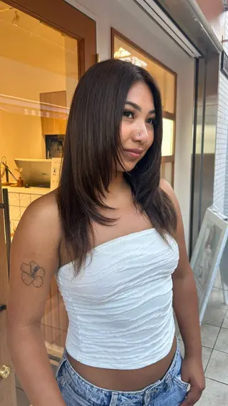 セミロング 縮毛矯正モデル募集中 ℳ𝓸ℳ𝓸のヘアスタイル