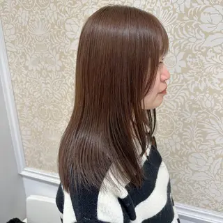 セミロング カラー 髪質改善カラー💎 オオネヨシナリのヘアスタイル