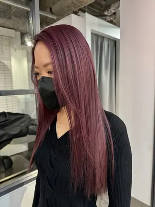 ロング カラー ハイトーン&髪質改善 ＆韓国エクステ🤎のヘアスタイル