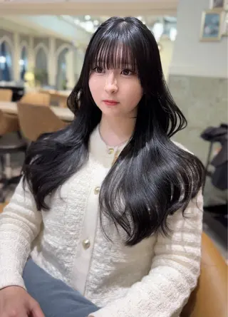 セミロング カラー 木屋元一/透明感 /前髪/ショートボブのヘアスタイル