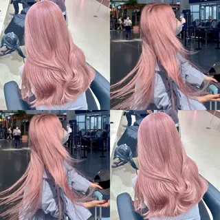 ロング カラー ヘアアレンジ 韓国レイヤー&ピンク 艶髪🩶maikoのヘアスタイル