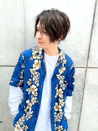 ミディアム メンズ 王子田 隼のヘアスタイル