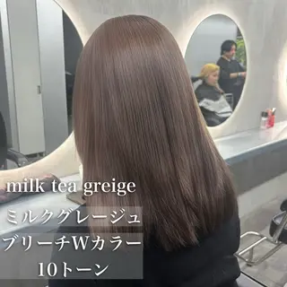 セミロング ベージュ/グレージュ 🧸あやか/表参道のヘアスタイル