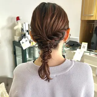 ミディアム カラー ヘアアレンジ 吉水 彩乃 /ボブ/艶感カラーのヘアスタイル