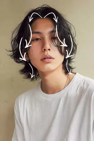 ミディアム パーマ メンズ ✿YUNA✿ 《お手軽イメチェン》のヘアスタイル