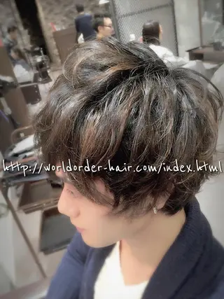 ショート カラー パーマ メンズ イメチェン☆丁寧接客 田中 優貴のヘアスタイル