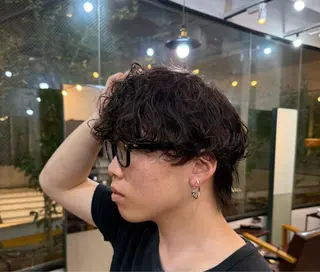 ショート カラー パーマ メンズ HRABRA ゆづきのヘアスタイル