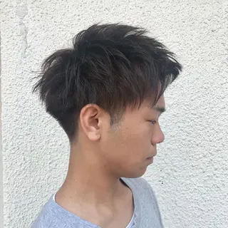 ショート カラー パーマ メンズ ニュアンスパーマ/ レイヤー/茶屋町のヘアスタイル