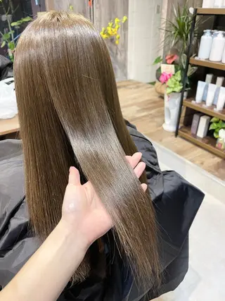 ロング カラー 髪質改善で 憧れの潤艶美髪にのヘアスタイル