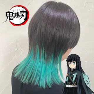 ミディアム カラー 推しカラー オタク美容師 山本のヘアスタイル