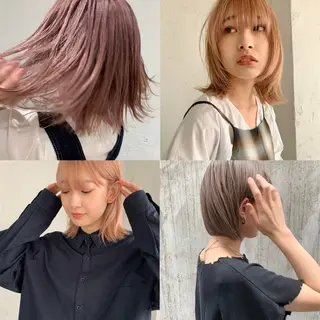 ミディアム カラー 💗暖色/ブリーチ/ レイヤー/横浜/メイのヘアスタイル